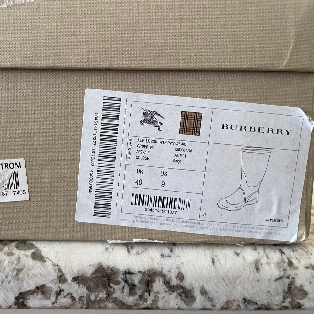 Burberry Haymarket Check Plaid Women’s Rain Boots Size UK 40 US 9